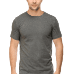 Mens Premium Half Sleeve Plain T-Shirt - Charcoal Melange