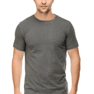 Mens Premium Half Sleeve Plain T-Shirt - Charcoal Melange