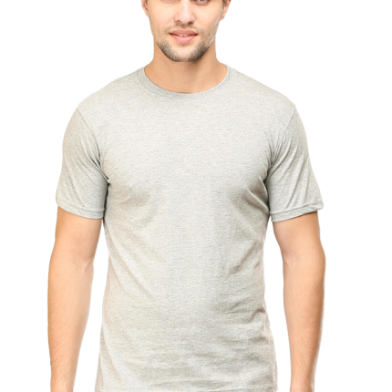 Premium Quality Male Half Sleeve T-Shirt - Grey Melange