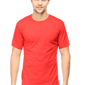 Premium Plain Round Neck Half Sleeve T-Shirt - Red for men