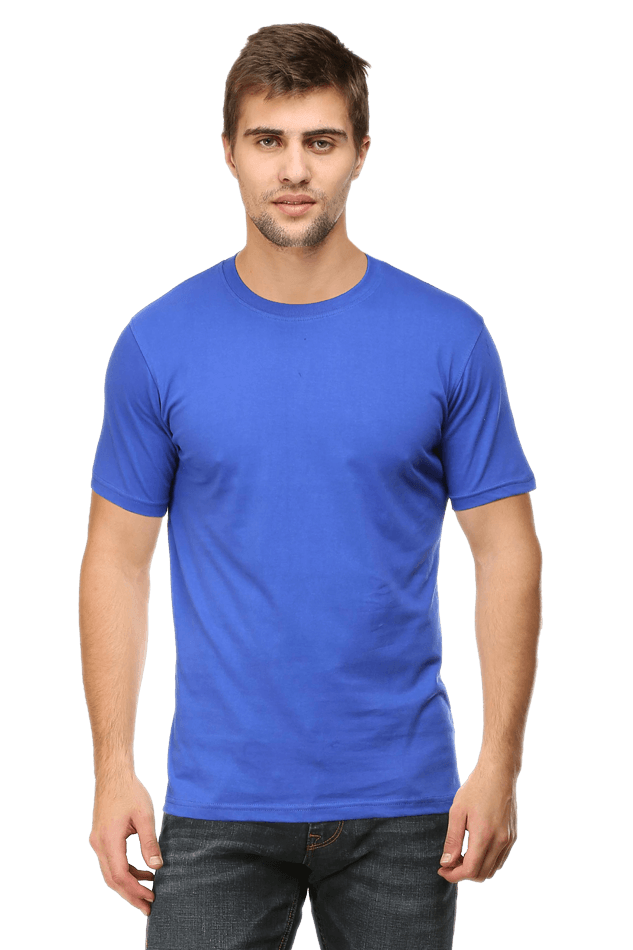 Royal Blue Premium Half Sleeve Classic Plain T-Shirt - Royal Blue for men