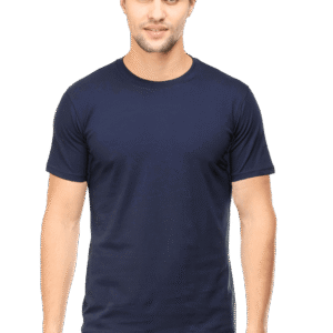 Premium Male Half Sleeve Classic Plain T-Shirt - Navy Blue