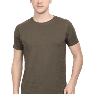 Premium Quality Plain Male Half Sleeve T-Shirt - Olive Green