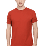 Premium Male Half Sleeve Round Neck T-Shirt - Brick Red