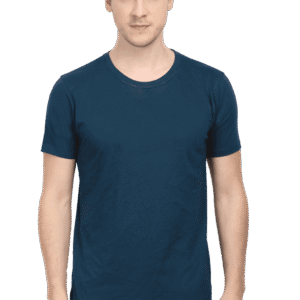 Premium Quality Plain Male Half Sleeve T-Shirt - Petrol Blue