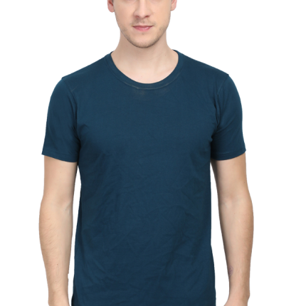 Premium Quality Plain Male Half Sleeve T-Shirt - Petrol Blue