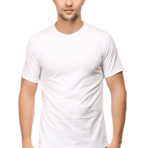 Premium Male Round Neck Half Sleeve Classic Plain T-Shirt - White
