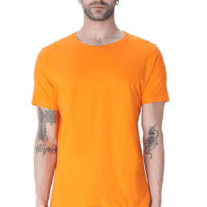 Premium Quality Plain Male Half Sleeve T-Shirt - Orange