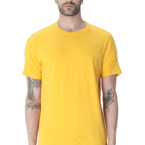 Premium Male Half Sleeve Plain T-Shirt - Golden Yellow