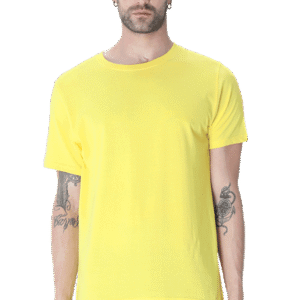 Premium Male Half Sleeve Classic Plain T-Shirt - New Yellow