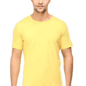 Premium Quality Plain Male Half Sleeve T-Shirt - Yellow