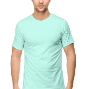 Premium Plain Male Round Neck Half Sleeve T-Shirt - Mint