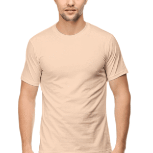 Premium Male Round Neck Half Sleeve T-Shirt - Peach