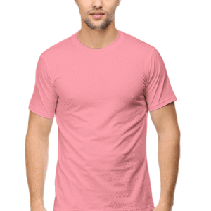 Premium Male Half Sleeve Classic Plain T-Shirt - Flamingo