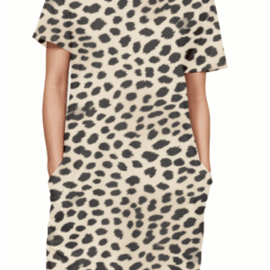 Leopard Print AOP T-Shirt Dress - faveplaza.in