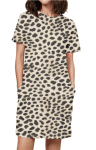 Leopard Print AOP T-Shirt Dress - faveplaza.in