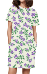 Premium Quality Elegant Purple Floral AOP T-Shirt Dress