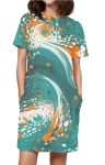 Female AOP Premium T-Shirt Dress - Abstract Swirl Design
