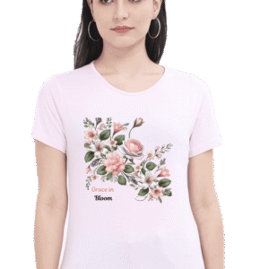 Grace in Bloom – Women’s Round Neck Half Sleeve T-Shirt