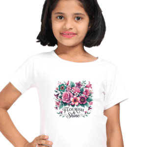 Flourish & Shine – Girls' Round Neck T-Shirt