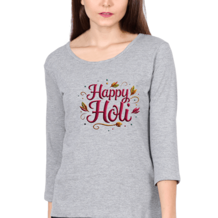 Happy Holi Women's Full Sleeve T-Shirt