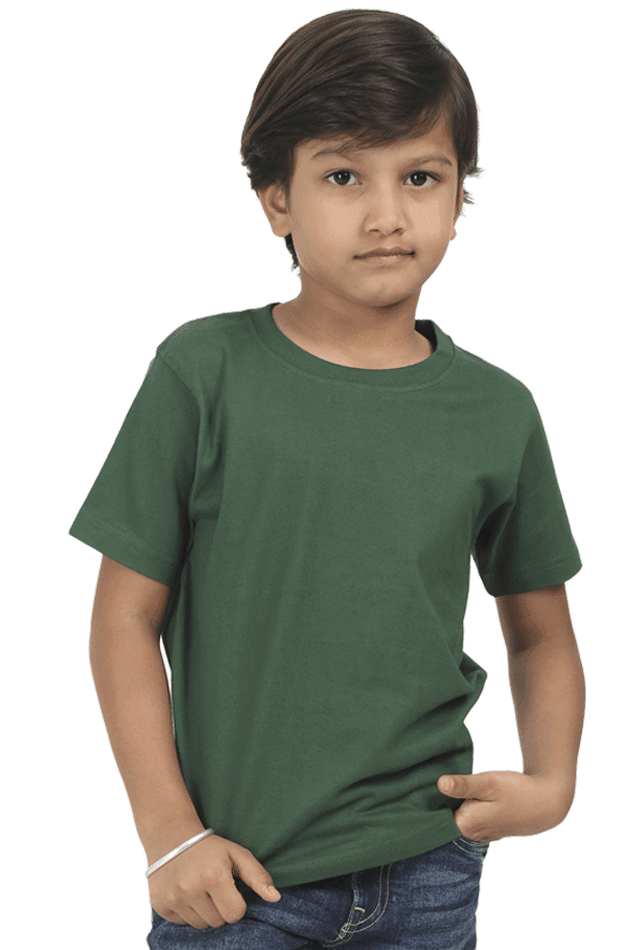 Bottle Green Premium Boys Half Sleeve Classic T-Shirt - Bottle Green