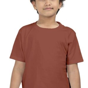 Premium Boys Half Sleeve Classic T-Shirt - Brick Red