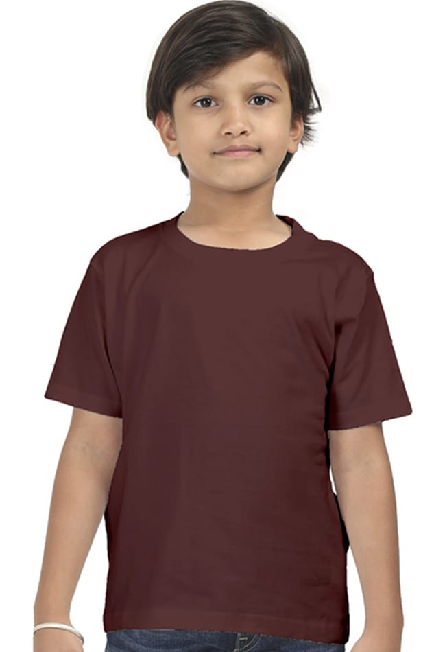 Maroon Best Quality Boys Half Sleeve Classic T-Shirt - Maroon
