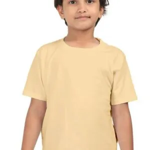 Premium Quality Boys Half Sleeve Plain T-Shirt - Beige