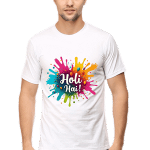 Holi Hai Festive Mens Round Neck Half Sleeve T-Shirt