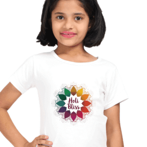 Holi Bliss Girls T-Shirt – Celebrate Holi with Vibrant Style