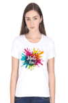 Holi Hai Festive Womens Round Neck Half Sleeve T-Shirt