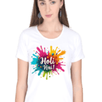 Holi Hai Festive Womens Round Neck Half Sleeve T-Shirt