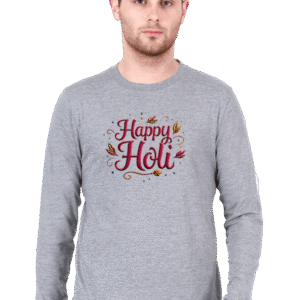 Happy Holi Mens Full Sleeve T-Shirt – Festive & Stylish