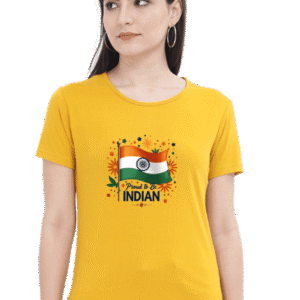 Female Half Sleeve T-Shirt - Indian Republic Day Design