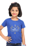 Celebrate with Eid Mubarak T-Shirt for Girls - Black & Royal Blue