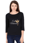 Premium Eid Mubarak T-Shirt for Women – Black Full Sleeve
