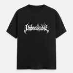 Men’s Classic Crew T-Shirt – “Unbreakable” Graphic Print (XS–7XL, Black & Sky Blue)