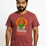 Happy Onam Kathakali Face Men’s Cotton T-Shirt men3
