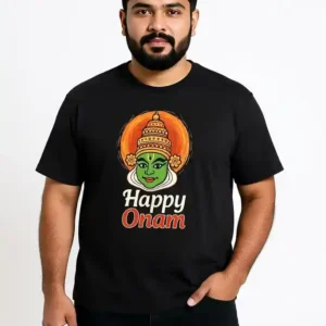 Happy Onam Kathakali Face Men’s Cotton T-Shirt men2