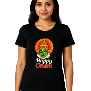 Happy Onam Kathakali Face Womens T-Shirt Size S to 2XL