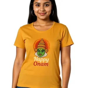 Happy Onam Kathakali Face Womens T-Shirt Size S to 2XL