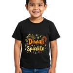 Diwali Sparkle Boys T-Shirt Black