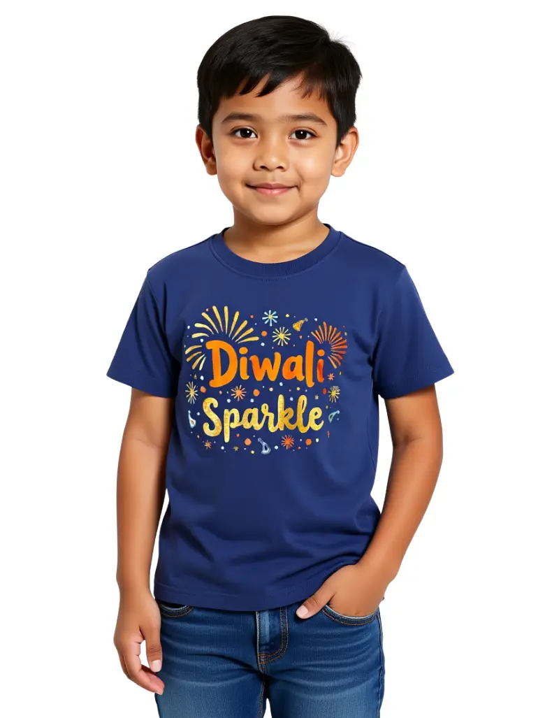 Diwali Sparkle Boys T-Shirt Royal Blue Diwali Sparkle Boys T-Shirt Royal Blue