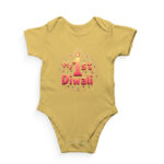 My 1st Diwali Kids Romper | Soft Cotton Baby Outfit for Festival - Yellow