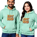 Happy Diwali Unisex Hoodie – Festive Cotton Pullover for Men & Women Mint