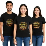 Happy Diwali Unisex T-Shirt – Festive Cotton Tee for Men & Women - Black