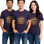 Happy Diwali Unisex T-Shirt – Festive Cotton Tee for Men & Women - Purple