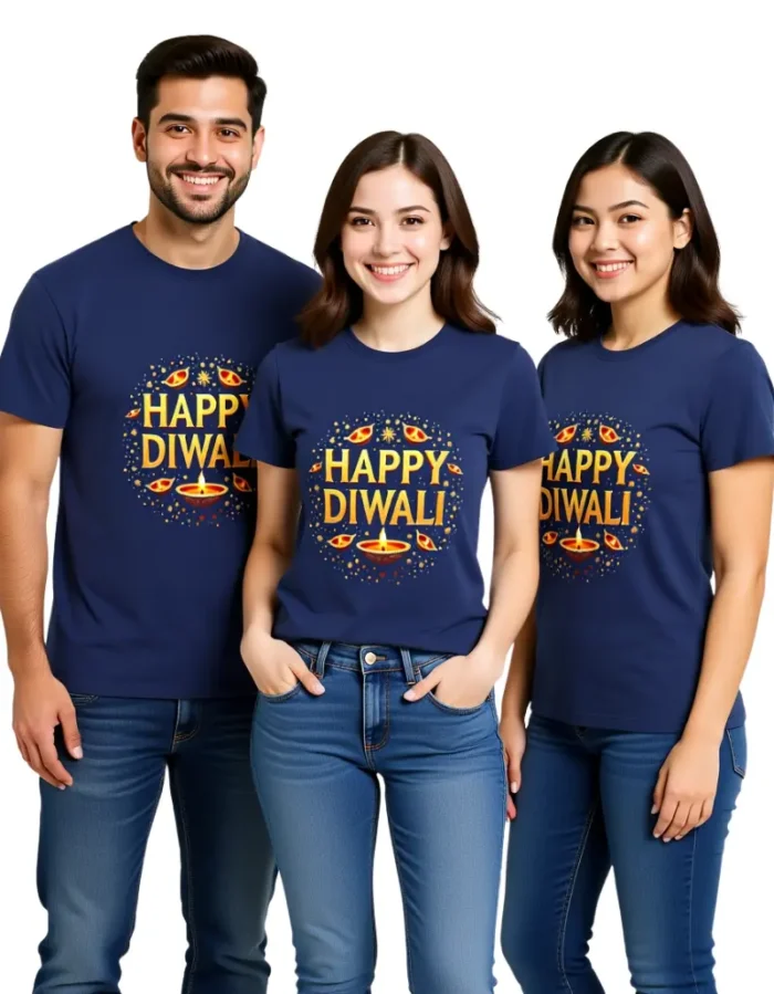 Happy Diwali Unisex T-Shirt – Festive Cotton Tee for Men & Women - Royal Blue