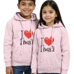 I Love Diwali Kids Hoodie Baby Pink